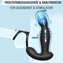 Laden Sie das Bild in den Galerie-Viewer, Prostata-Massagegeräte, Anal-Sexspielzeug mit Penisringen, ferngesteuerter Analvibrator mit 10 Stoß- und Vibrationsmodi