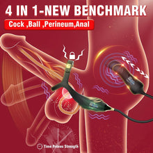 Laden Sie das Bild in den Galerie-Viewer, Männlicher Prostata Stimulator Massagegeräte mit Penisring Fernbedienung Teleskop Vibrator SM Analvibratoren Butt Plug mit 10 Vibrationsmodi+Schubmodi Analplug Dildo Sex Spielzeug für Männer