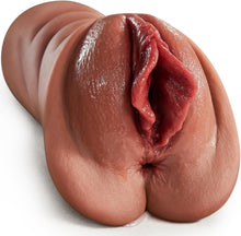 Laden Sie das Bild in den Galerie-Viewer, Realistischer Masturbator Taschenmuschi Silikon Masturbieren Sex Spielzeug mit 5D Klitoris Doppelkanal Masturbator Groß für Mann 2 in 1 Anal Erotik Sexspielzeug für die Männer solo