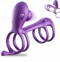 Laden Sie das Bild in den Galerie-Viewer, Sex Spielzeug Für Die Paare Penisring Mit Doppel Motor 10 Vibrationsmodi Cockring Für Penis Und Klitoris Stimulation Verzögerte Ejakulation Und Penis Training