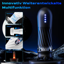 Laden Sie das Bild in den Galerie-Viewer, Masturbieren für Männer Elektrischer Masturbator, Sex Spielzeug für die Männer mit 3 Verdrehung &amp; 5 Teleskopfunktion Vibratiosmodi, 3D Realistisch Vagina Heizung Masturbatoren Taschenmuschi Sex Toys